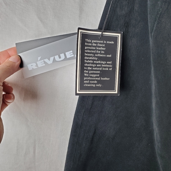 Révue Vintage 90s Black Suede Pencil Skirt Size 10 - Picture 4 of 12